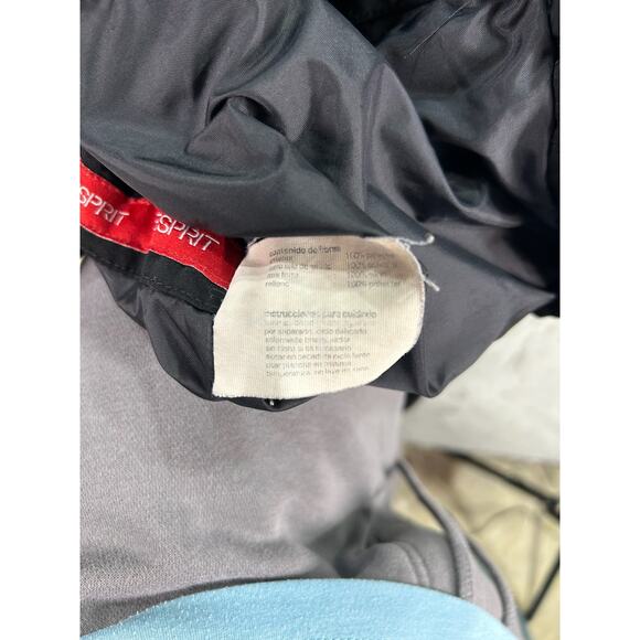 Esprit Jacket Womens Small Black Quilted Hooded Fleece Lined Coat Pockets - Picture 8 of 9